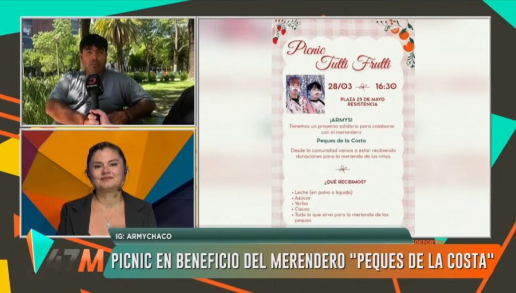 “Picnic Tutti Frutti”: Una movida solidaria para ayudar a merenderos de Barranqueras